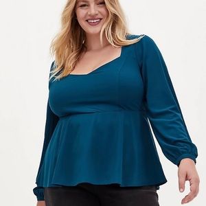 Torrid Teal Peplum Top
